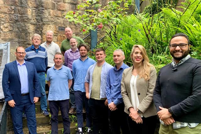GEP’s Edinburgh team pictured with Mabbett MD Derek McNab (front left).