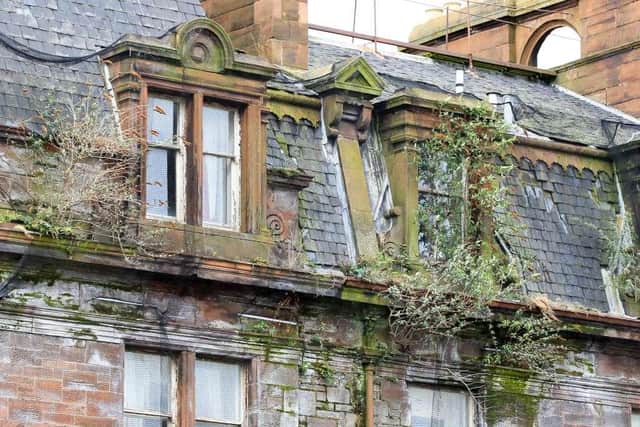 The hotel is in poor condition with vegetation growing in gutters and walls. Picture: C Hunter.