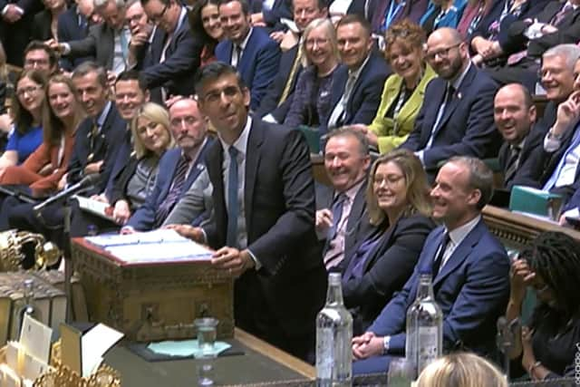 Prime Minister Rishi Sunak tried to project confidence in the Commons, but struggled to deal with questions about his cabinet. Picture: House of Commons/PA Wire