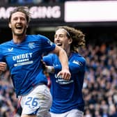 Substitute Ben Davies celebrates scoring his first Rangers goal to put his side 2-1 in front against ten man Kilmarnock (Photo by Craig Williamson / SNS Group)