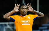 Alfredo Morelos cups his ears after scoring to make it 1-1 against Kilmarnock on Wednesday. (Photo by Alan Harvey / SNS Group)