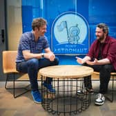 From left: Chris van der Kuyl of 4J Studios with Puny Astronaut MD Cian Roche at the latter firm's base at Water's Edge in Dundee. Picture: Fraser Band.