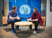 From left: Chris van der Kuyl of 4J Studios with Puny Astronaut MD Cian Roche at the latter firm's base at Water's Edge in Dundee. Picture: Fraser Band.