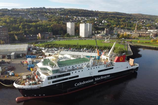 Glen Sannox at Ferguson Marine in Port Glasgow on Thursday. Picture: John Devlin