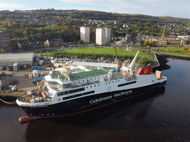 Glen Sannox at Ferguson Marine in Port Glasgow on Thursday. Picture: John Devlin