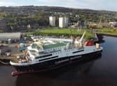 Glen Sannox at Ferguson Marine in Port Glasgow on Thursday. Picture: John Devlin