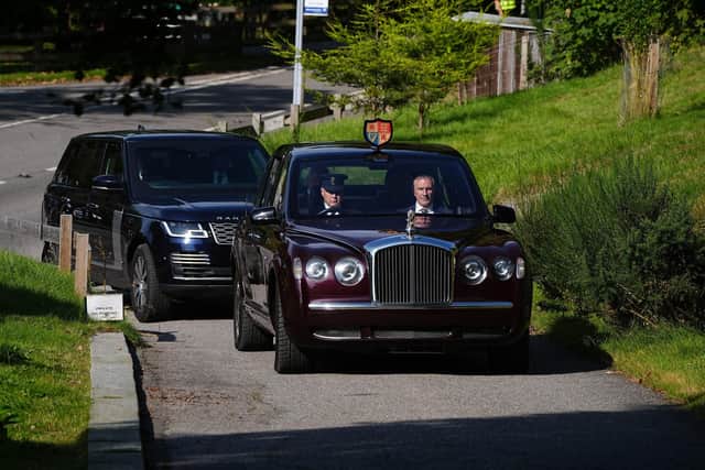 King Charles III and Queen Camilla arrive at Crathie Kirk