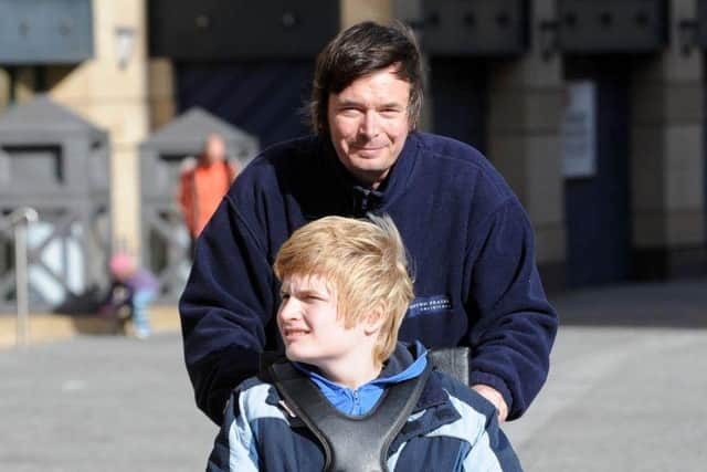 Ian Rankin with his son Kit. Picture: Phil Wilkinson/ TSPL