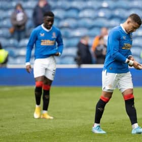 Disconsolate Rangers captain James Tavernier trudges off the pitch after his team's 2-1 defeat to Celtic at Ibrox on Sunday. (Photo by Craig Williamson / SNS Group)