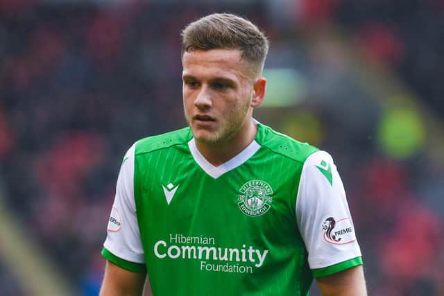 Hibernian’s Jamie Gullan. (Photo by Craig Foy / SNS Group)