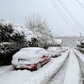 A view of the Loxley area of Sheffield after heavy snow overnight.