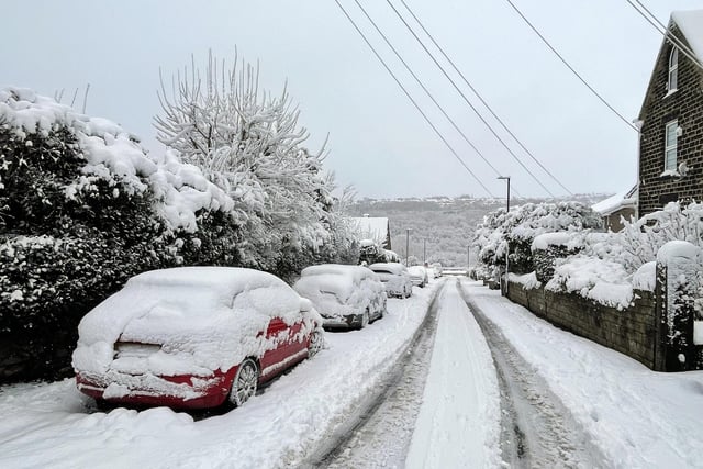 A view of the Loxley area of Sheffield after heavy snow overnight.