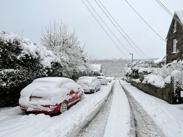 A view of the Loxley area of Sheffield after heavy snow overnight.