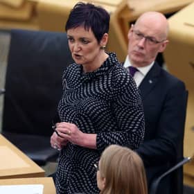 Justice Secretary Angela Constance, pictured with First Minister John Swinney, has branded the call for tougher measures to tackle knife crime as 'misplaced'. (Picture: Jeff J Mitchell/Getty Images)