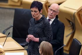 Justice Secretary Angela Constance, pictured with First Minister John Swinney. (Picture: Jeff J Mitchell/Getty Images)