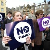 Supporters of the pro-union Better Together campaign at a rally ahead of the 2014 Scottish independence referendum (Picture: Andy Buchanan/AFP via Getty Images)