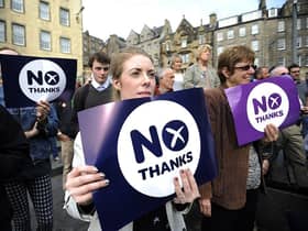 Supporters of the pro-union Better Together campaign at a rally ahead of the 2014 Scottish independence referendum (Picture: Andy Buchanan/AFP via Getty Images)