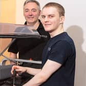 Modern apprentice Ritchie Webster (right) will help deliver growth at Angus 3D Solutions for MD Andy Simpson (left).