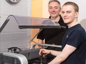 Modern apprentice Ritchie Webster (right) will help deliver growth at Angus 3D Solutions for MD Andy Simpson (left).