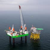 A picture of the Merkur offshore wind project in Germany, which the firm is involved with.