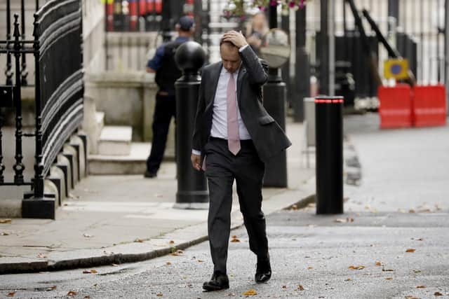Health Secretary Matt Hancock walks through Downing Street on his way into No.10 in London. Picture: AP Photo/Matt Dunham, File