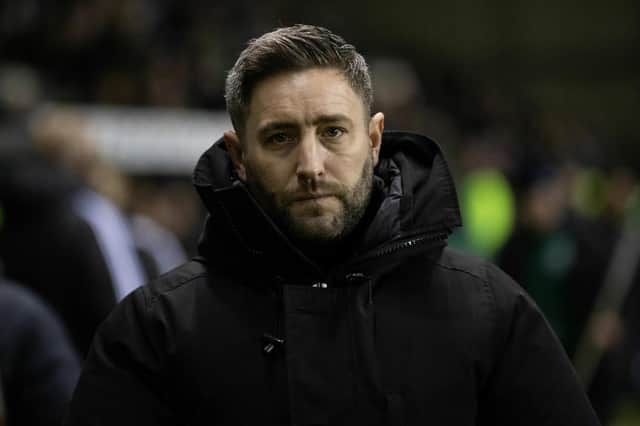 Hibernian manager Lee Johnson during the 4-0 defeat to Celtic (Photo by Craig Williamson / SNS Group)