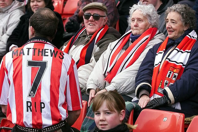 Stoke fans young and old pay their own tribute to the late Sir Stanley Matthews.