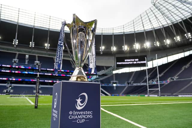 A general view of the Investec Champions Cup trophy.