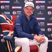 Justin Rose poses for a portrait prior to the Betfred British Masters hosted by Sir Nick Faldo at The Belfry. Picture: Ross Kinnaird/Getty Images.