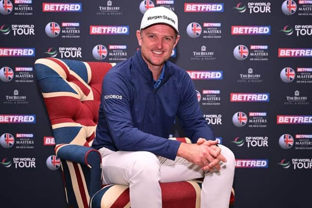 Justin Rose poses for a portrait prior to the Betfred British Masters hosted by Sir Nick Faldo at The Belfry. Picture: Ross Kinnaird/Getty Images.