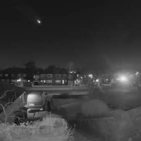 Handout of a still taken from video footage of a meteor captured on a doorbell camera by Laura from Rickmansworth in Hertfordshire. Issue date: Monday January 9, 2023.