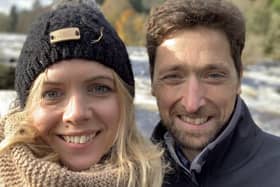 Lindsay Smith with her husband Chris Smith, 43, a Team GB fell runner who died while on holiday in Scotland last month.