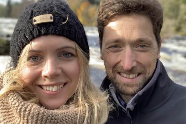 Lindsay Smith with her husband Chris Smith, 43, a Team GB fell runner who died while on holiday in Scotland last month.