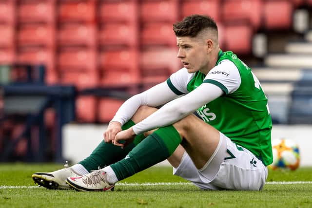 Kevin Nisbet is a picture of dejection at the end of the Scottish Cup final