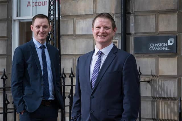 James Hamilton (left) and Grant Roger have been promoted to partners at Johnston Carmichael.
