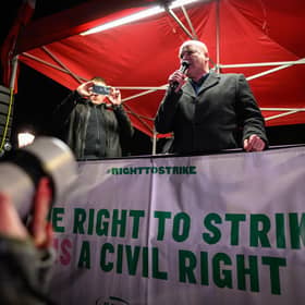 People like RMT union leader Mick Lynch, rather than politicians, speak for many on the left (Picture: Leon Neal/Getty Images)