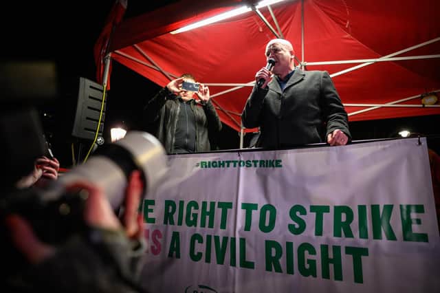 People like RMT union leader Mick Lynch, rather than politicians, speak for many on the left (Picture: Leon Neal/Getty Images)