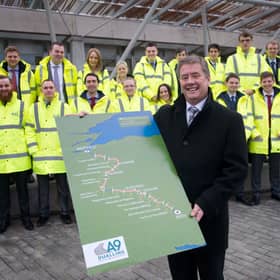 The then infrastructure secretary Keith Brown promoting the A9 dualling scheme in 2014. Picture: Jane Barlow.