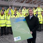 The then infrastructure secretary Keith Brown promoting the A9 dualling scheme in 2014. Picture: Jane Barlow.