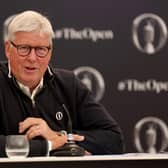 Martin Slumbers, CEO of The R&A talks to the media during a press conference prior to The 152nd Open at Royal Troon. Picture: Harry How/Getty Images.