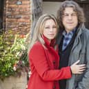 Alan Davies and Sarah Alexander as Jonathan and Polly Creek in the ​mystery drama