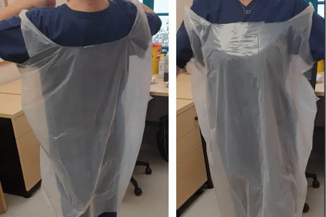 Dr Beth Hadden tweeted a picture of the 'PPE'