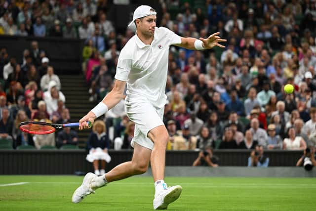 John Isner on his way to his best-ever Wimbledon victory
