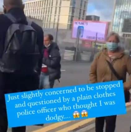Ms Adams took to Instagram after her police encounter.