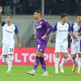 Mattia Zaccagni of SS Lazio celebrates after scoring a goal in the 4-0 win over Fiorentina.
