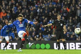 Rangers captain James Tavernier scores a penalty against Hearts last weekend having missed one earlier in the game. (Photo by Rob Casey / SNS Group)