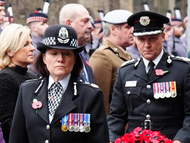 Police Scotland's Chief Constable Jo Farrell during the Remembrance Sunday ceremony at the Stone of Remembrance outside the City Chambers in Edinburgh.