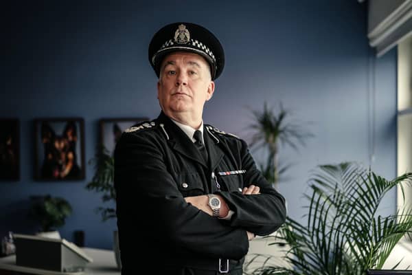 Scot Squad's Chief Commissioner Cameron Miekelson (Jack Docherty) - master of all he surveys (Picture: Jamie Simpson/BBC Pictures)