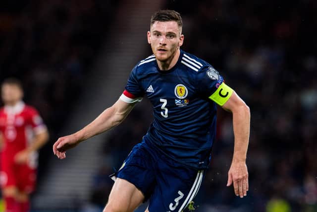 Scotland captain Andy Robertson won his 50th cap against Moldova on Saturday (Photo by Ross Parker / SNS Group)