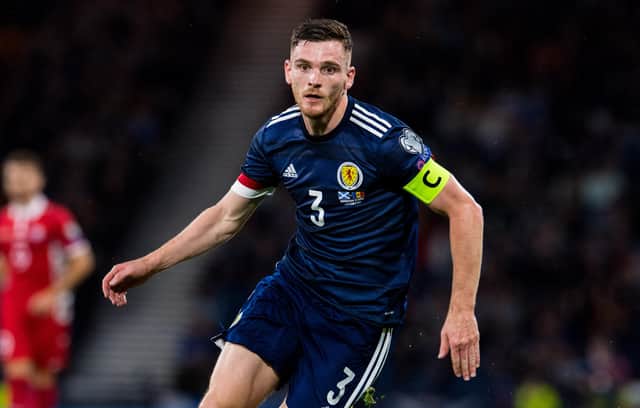 Scotland captain Andy Robertson won his 50th cap against Moldova on Saturday (Photo by Ross Parker / SNS Group)